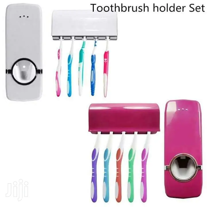 Automatic Toothpaste Dispenser + Toothbrush Holder