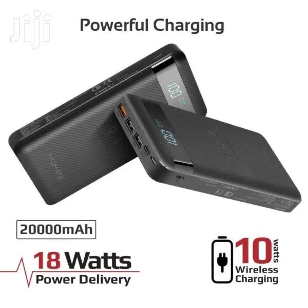 Promate Auratank-20 Fast Wireless Power Bank With USB+ QC3.0