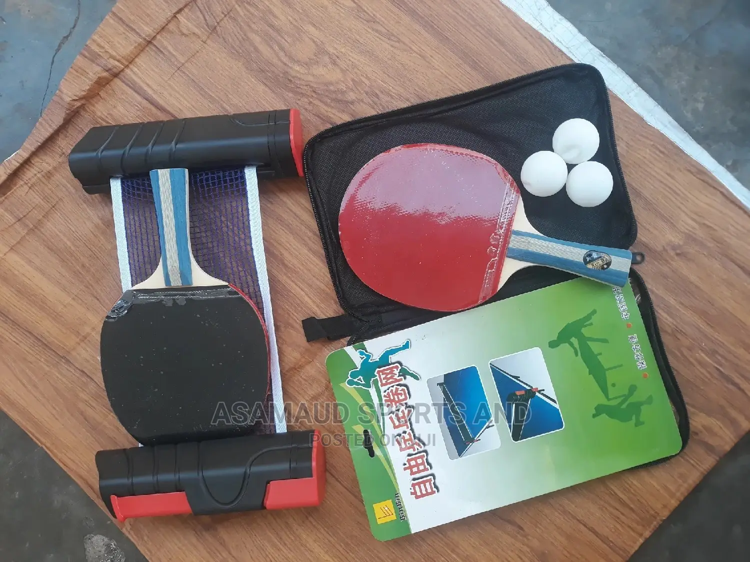 Original Set of Table Tennis Net, Bat and Balls