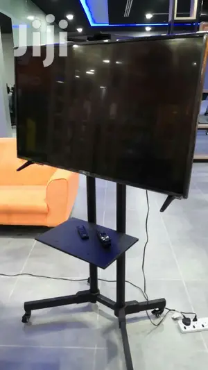 Mobile TV Cart+Wheels Shelf Rolling Trolley Stand 32''-70''