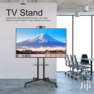 Mobile Trolley TV Stand Tall Rolling Movable For 32-65 Inch