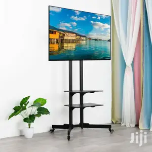 Rolling TV Cart Mobile Stand + Shelf & Wheels For 32 To 70''