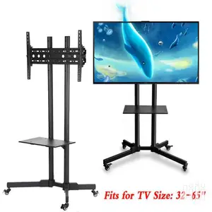 Mobile TV Cart Floor Stand Mount Trolley For 32"-65" Tv